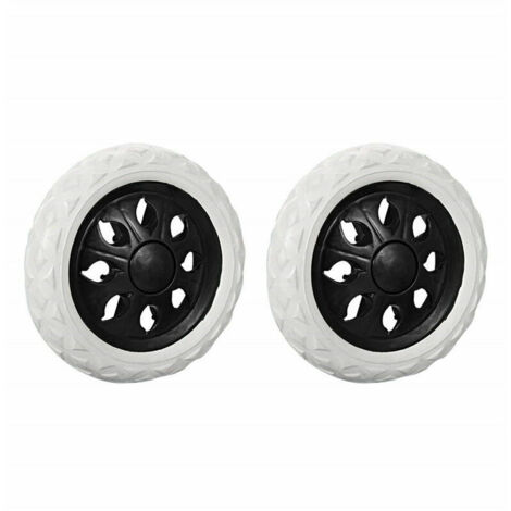 Lot de 2 roulettes de rechange pour chariot de courses en caoutchouc mousse (Noir, Roues chaudes)