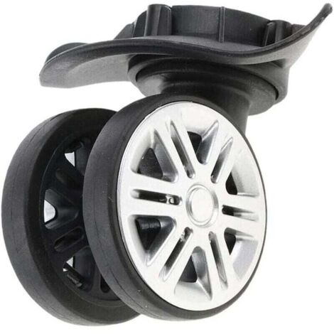 Lot de 2 Roulettes Doubles à Roulement à Rouleaux - Roues Pivotantes à 360 Degrés pour Trolley, Valise - Pièce de Réparation
