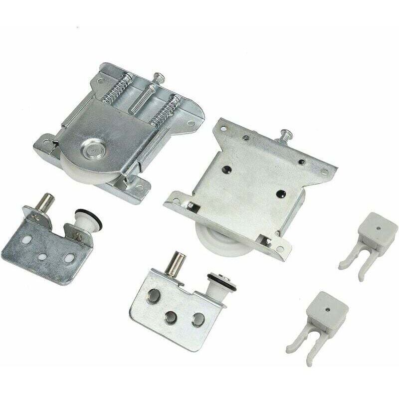 Lot de 2 roulettes pour portes coulissantes, éléments de portes coulissantes pour portes de placard, roulettes, roulettes, guides pour rails de