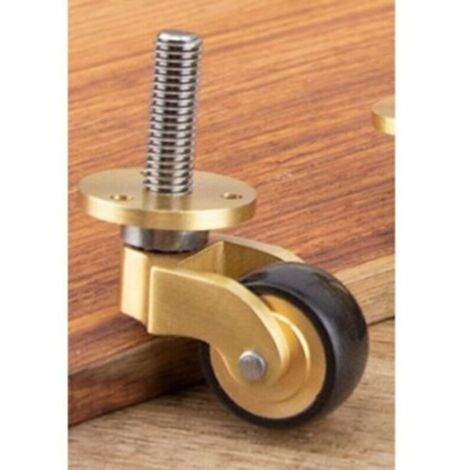 – Lot de 2 roulettes universelles en laiton massif – Roues pivotantes en caoutchouc – Tige filetée pour installation rapide – Pour pieds de piano et canapés