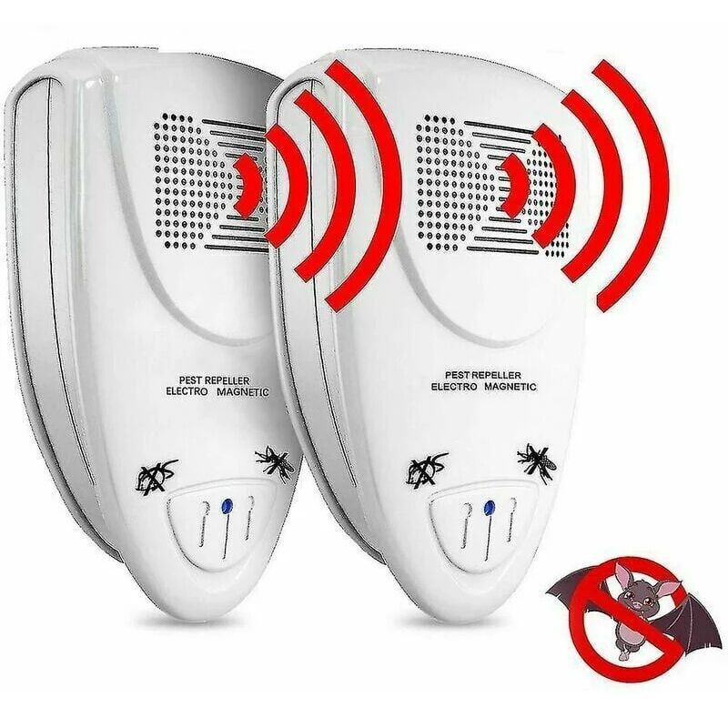 Bmut - Lot de 2 répulsifs à ultrasons pour chauves-souris – Débarrassez-vous des chauves-souris en 72 heures eu plug