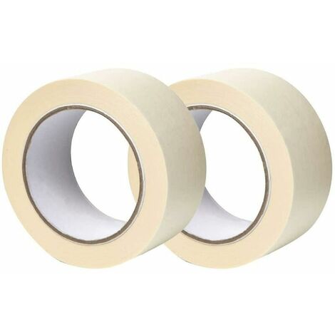 Lot de 2 Ruban de masquage large large de qualité supérieure, 20 m x 50 mm (2 ") - Ruban adhésif de peinture et de décoration de haute qualité - 2 rouleaux
