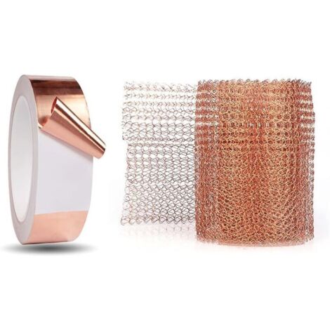 Lot de 2 rubans de cuivre 30 mm x 30 m - Film de cuivre - Ruban adhésif anti-limaces - Protection contre les limaces et les parasites