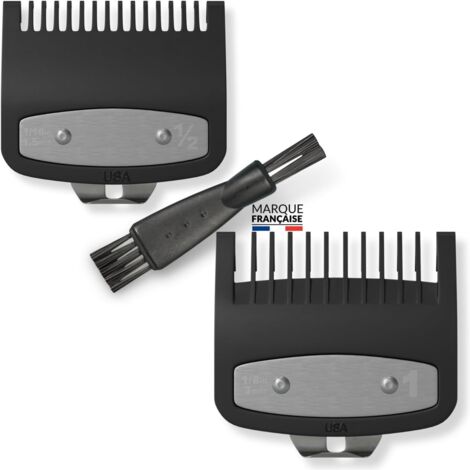 Lot de 2 Sabots Tondeuse, 1.5mm et 3mm, Accessoire Coiffeur, Pour Dégradé, Compatible Wahl
