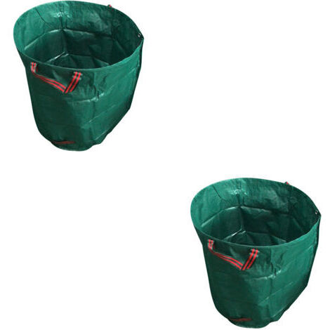 Lot de 2 sacs à déchets de jardin , 120 L, sacs à déchets de jardin, sacs à feuilles avec poignées, sacs d'herbe verts industriels tissés pliables