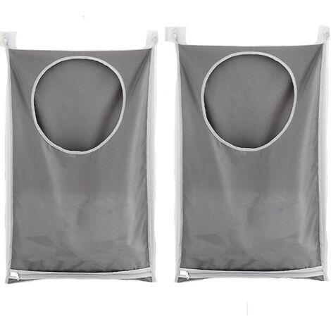 Lot de 2 sacs à linge, grand panier à linge suspendu, rangement pour linge.