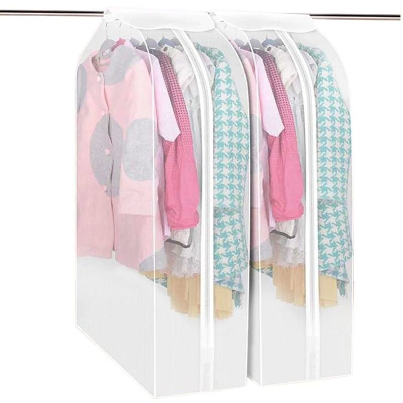 Lot de 2 sacs à vêtements stéréo sacs à vêtements vêtements costume manteau housse anti-poussière pour la Protection du stockage