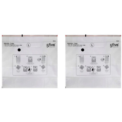 Lot de 2 Sacs Compresseurs "Airless L" 104cm Transparent