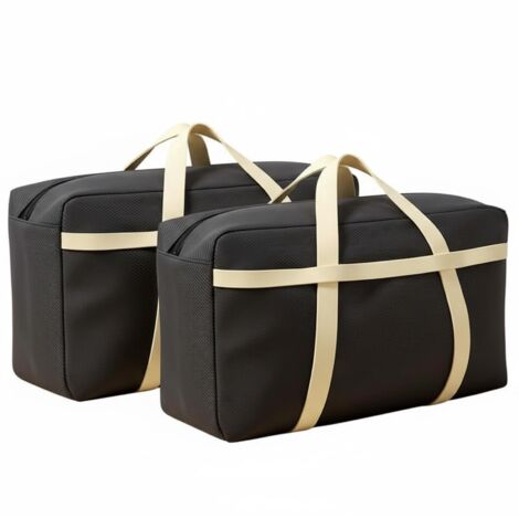 Lot de 2 sacs de déménagement extra larges 150L, double zip, imperméables, pour vêtements et literie