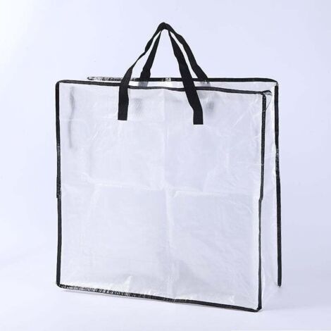 Lot de 2 sacs de déménagement, sac de rangement pour couronnes, conteneur de guirlande, fournitures de déménagement et d'emballage pour l'université (transparent, paquet de 2)