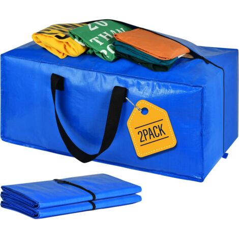 Lot de 2 sacs de déménagement, sacs de rangement, sacs de rangement extra larges pour fournitures de déménagement, placard de chambre