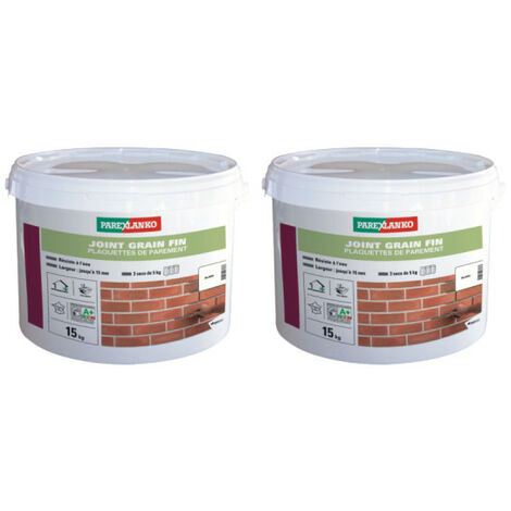 Lot de 2 sacs de joint grain fin pour plaquettes PAREXLANKO - Blanc d'argent - 30kg - Blanc d'argent