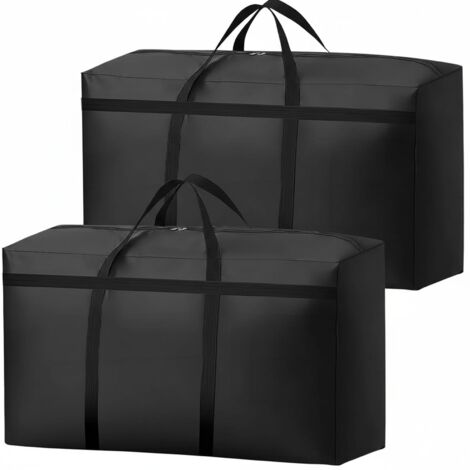 Lot de 2 sacs de rangement 180L pour couettes, Oxford 600D imperméable, avec zip et poignée