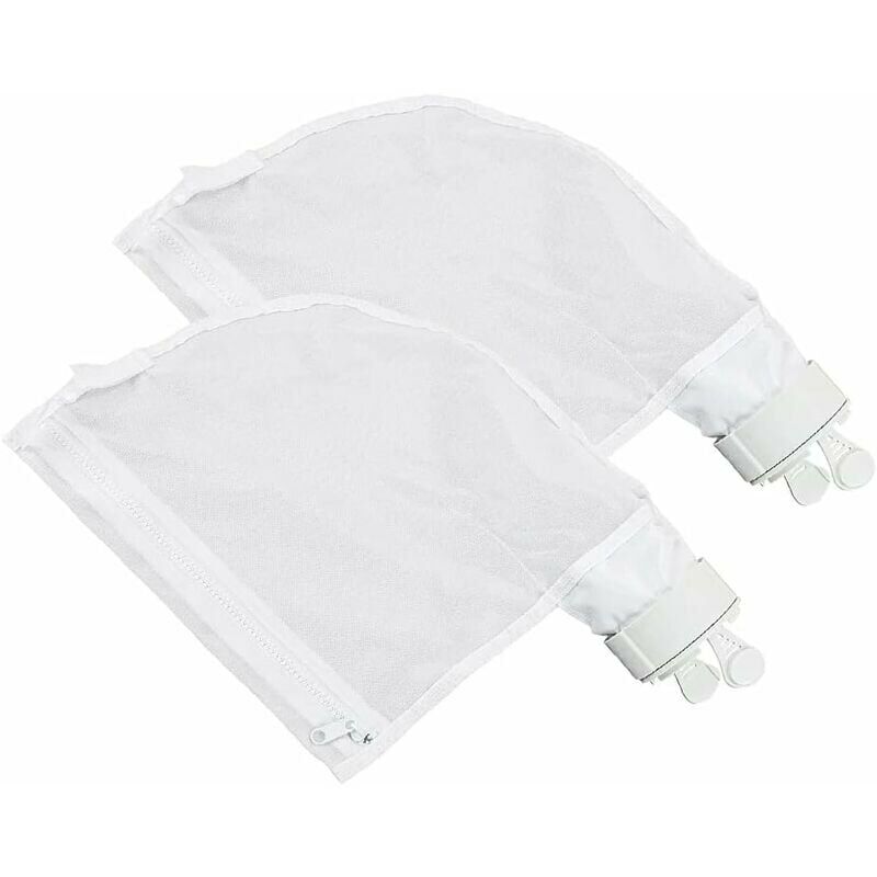 Furwoo - Lot de 2 Sacs Filtrants pour Nettoy de Piscine Polaris 280 et 480 Design Zippé et Réglable en Blanc