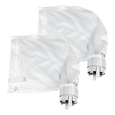 Lot de 2 Sacs Filtrants pour Nettoyeur de Piscine Convient pour Polaris360 et 380 Nettoyeur de Piscine Design Zippé et Réglable en Blanc