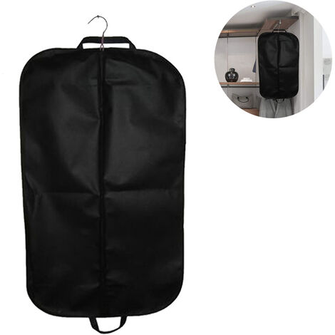 Lot de 2 sacs respirants de voyage et de rangement pour vêtements noirs de qualité supérieure 66 x 106 x 12,7 cm avec fermeture éclair et trou pour les yeux et poignées de transport pour plier les cos