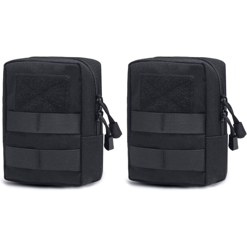 Lot de 2 sacs tactiques de hanche étanches, pochettes de ceinture, vert armée