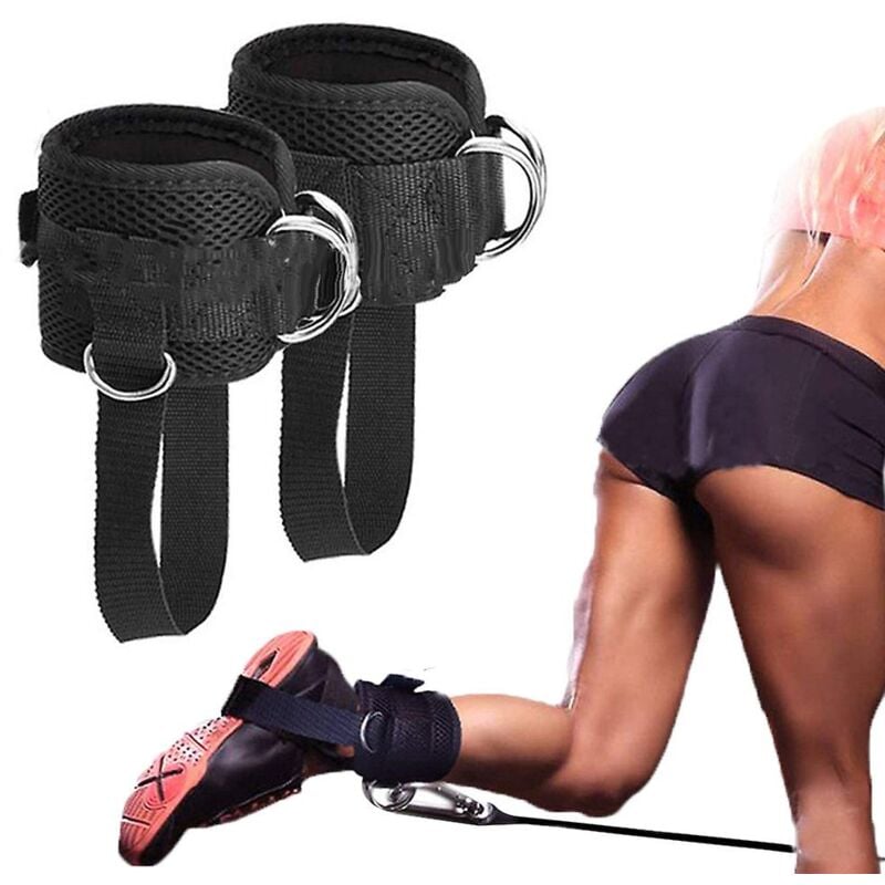 Lot de 2 sangles de cheville réglables, sangles de cheville à double anneau en D