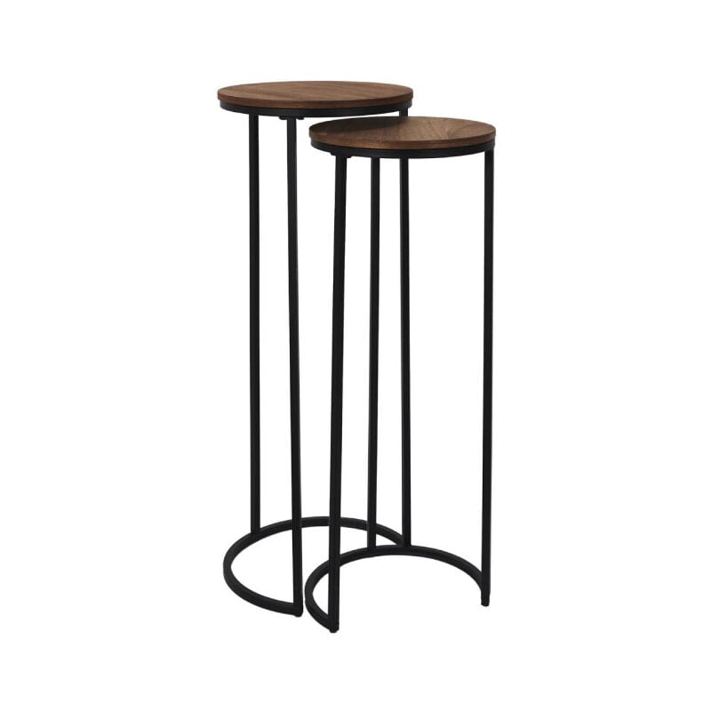 Lot de 2 Sellettes 'Gigogne' 80cm Marron