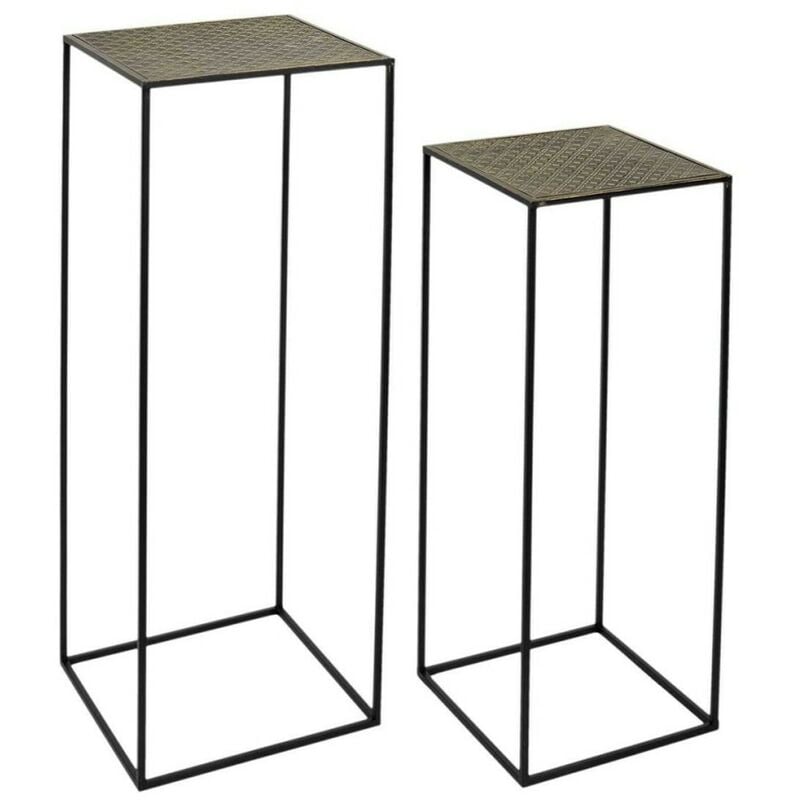 Lot de 2 sellettes gigognes métal martelé Mirage