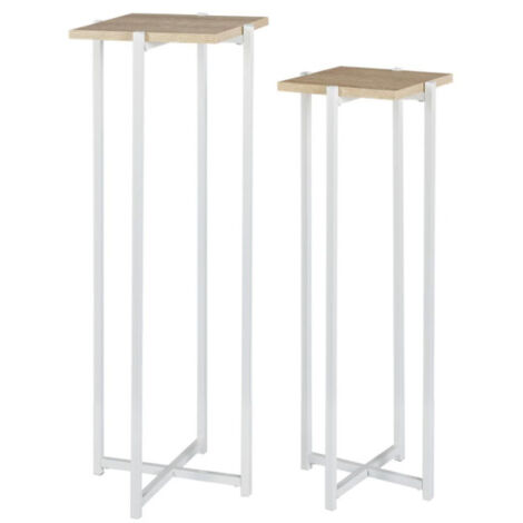 Lot de 2 sellettes "Loka" 82cm Blanc