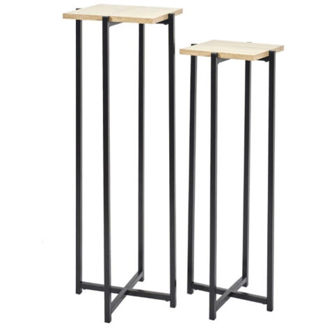 Lot de 2 sellettes "Loka" 82cm Noir
