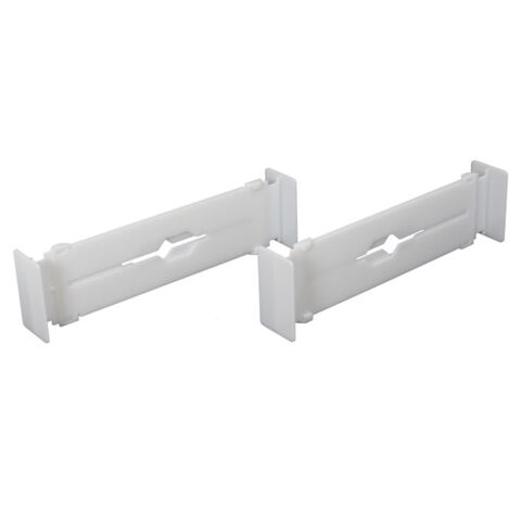 Lot de 2 Séparateurs de Tiroir "Extensible" 32cm Blanc