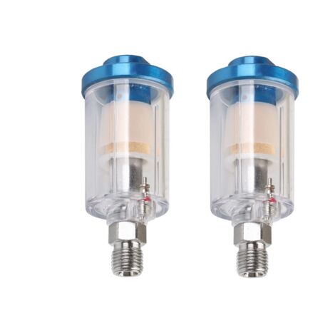 Lot de 2 séparateurs d'eau et d'huile pour aérographe - Pour compresseur d'air - Entrée et sortie NPT de 6,35 mm