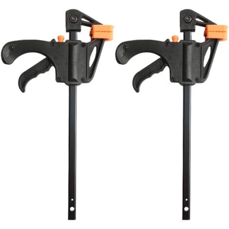 Lot de 2 serre-joints à barre en F de 10 cm avec poignée à cliquet à dégagement rapide pour le travail du bois et le bricolage.