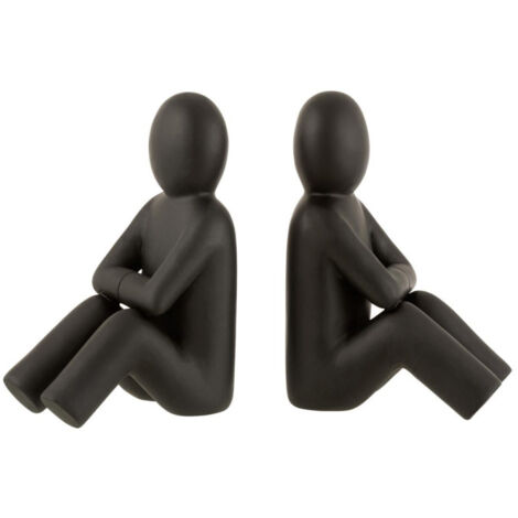 Lot de 2 Serre-Livres Déco "P'tit Maurice" 32cm Noir