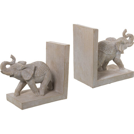 Lot de 2 serre-livres éléphant blanc 36x10x15 cm