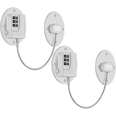 Lot de 2 serrures de réfrigérateur – Serrure de réfrigérateur à combinaison robuste, serrure à l'épr