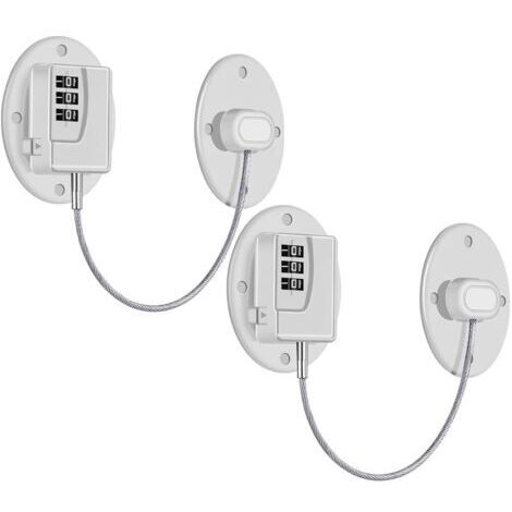 Lot de 2 serrures de réfrigérateur – Serrure de réfrigérateur à combinaison robuste, serrure à l'épr