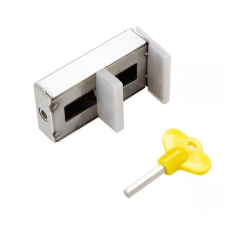 Lot de 2 serrures de sécurité de cadre de porte en alliage pour fenêtres coulissantes, avec clé et limiteur de sécurité pour enfants