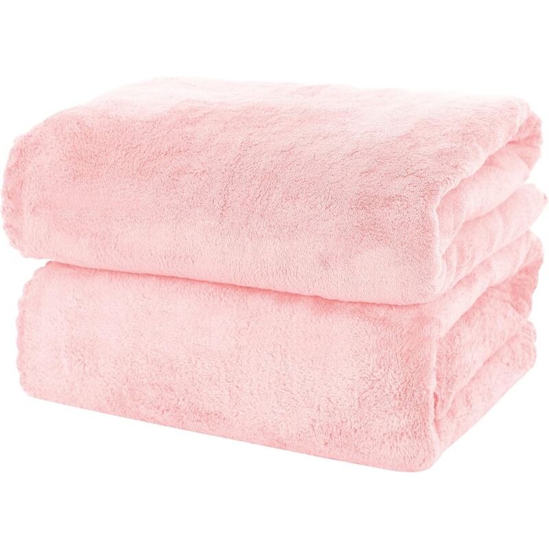 Lot de 2 serviettes de bain de qualité supérieure – Séchage rapide – Serviettes en microfibre velours corail très absorbantes – Utilisation