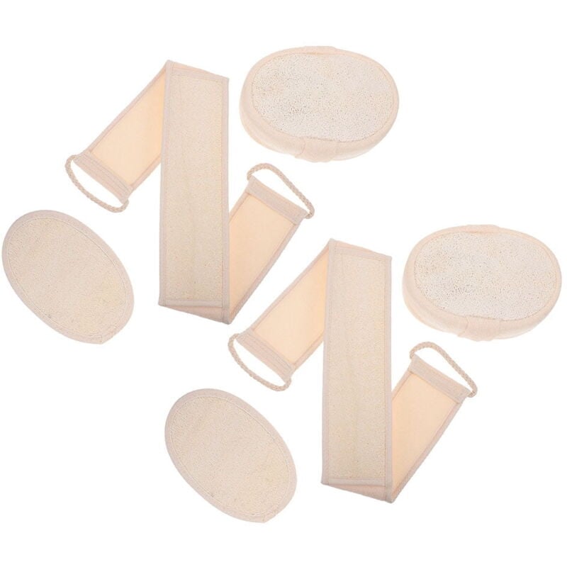 Feiyue - Lot de 2 serviettes de bain en luffa, éponges, chiffons de nettoyage naturels, lingettes en coton