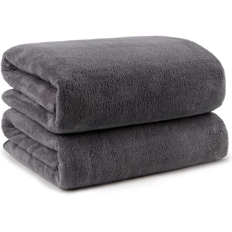 Lot de 2 serviettes de bain en microfibre (68,6 x 137,2 cm) – Toucher doux, très absorbant, séchage rapide pour le corps, le sport, le yoga, le spa, le fitness – Gris