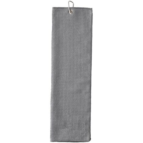 Lot de 2 serviettes de golf anti-boulochage à motif gaufré et séchage rapide pour l'entraînement - Gris