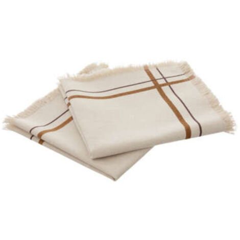 Lot de 2 Serviettes de Table Rayé "Maha" 40x40cm Beige