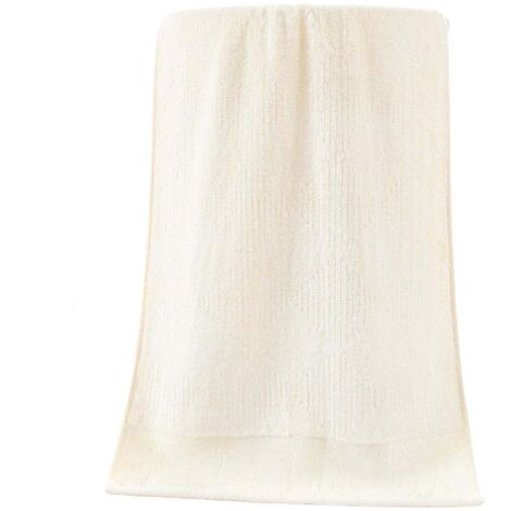 Lot de 2 serviettes de toilette douces et absorbantes, beiges, pour le nettoyage de la salle de bain.