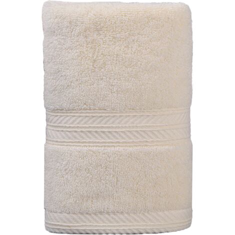 Lot de 2 serviettes de toilette épaisses et absorbantes en coton doux, respectueuses de la peau, blanches.