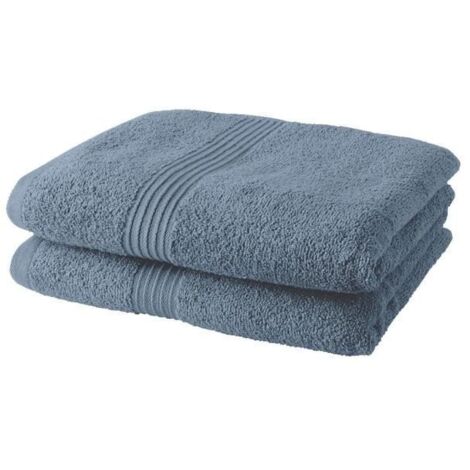 Lot de 2 serviettes de toilette TODAY 50x90 cm 100% Coton - Denim
