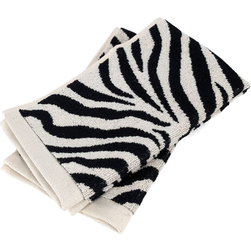 Lot de 2 serviettes invité absorbantes coton 33x50cm zebra beige Lot de 2 serviettes invité absorbantes coton 33x50cm zebra beige