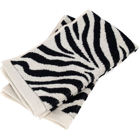 Lot de 2 serviettes invité absorbantes coton 33x50cm ZEBRA beige