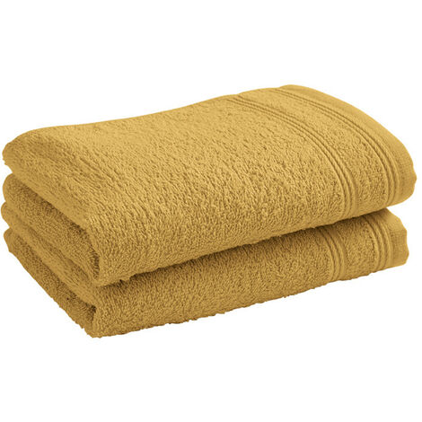 Lot de 2 serviettes invité éponge "Spa" 30 x 50 cm / 400 gr/m² - "Spa" Jaune Maîs
