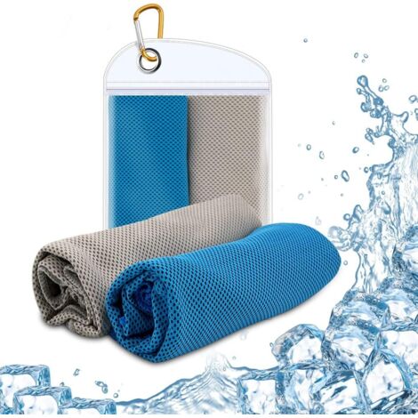 Lot de 2 serviettes rafraîchissantes pour le cou, en microfibre, douces et respirantes, idéales pour le yoga, le golf