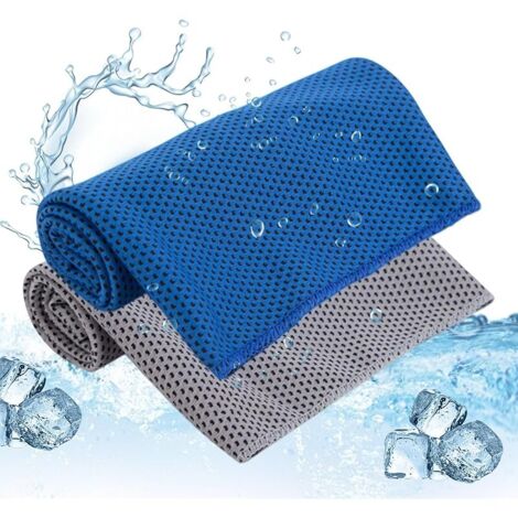 Lot de 2 Serviettes : Refroidissement Microfibre & Sport - Fraîcheur Rapide pour Activités (Yoga, Cyclisme, Randonnée, Camping, Gym, Course