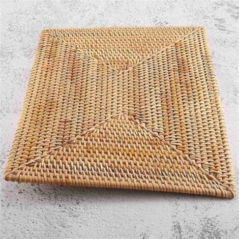 Lot de 2 sets de table antidérapants en rotin résistants à la chaleur