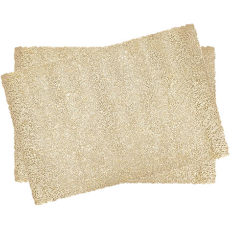 Set de table rectangulaire 30 x 45 cm en polypropylène – Motif effet filament noué – Facile à nettoyer avec éponge – Linnea