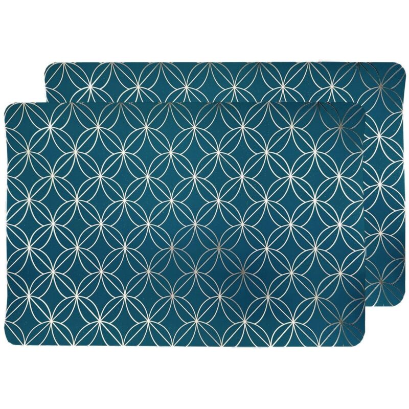 Lot de 2 sets de table motif géométrique avec encre métallique OTTO Lot de 2 sets de table motif géométrique avec encre métallique OTTO